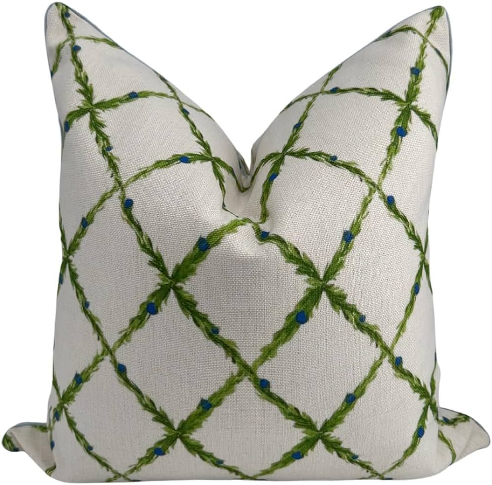 Lattice Pillow Cover Spring Grandmillennial Pillow Throw Pillow for Home Throw Pillow for Couch M... | Amazon (US)