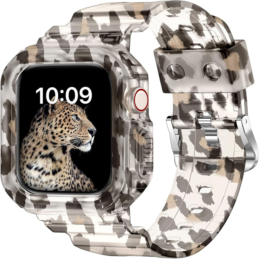 XYF Crystal Clear Apple Watch Bands Jelly Sport Cover Strap | Amazon (US)