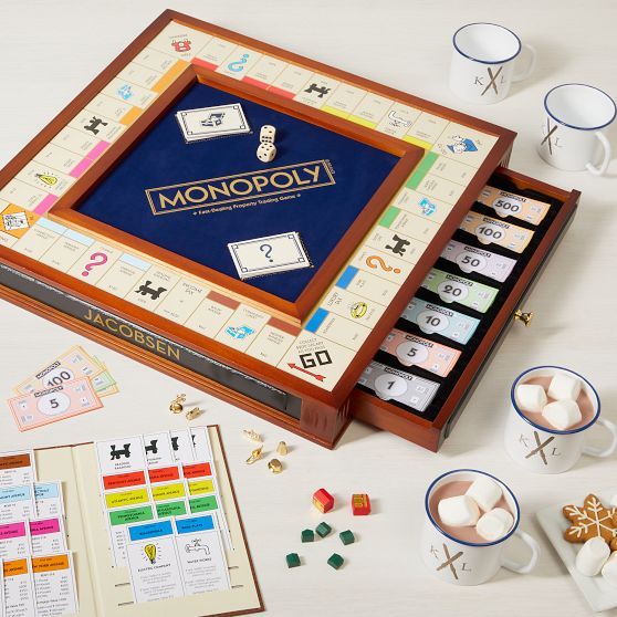 Deluxe Wood Monopoly Game Set | Mark and Graham | Mark and Graham