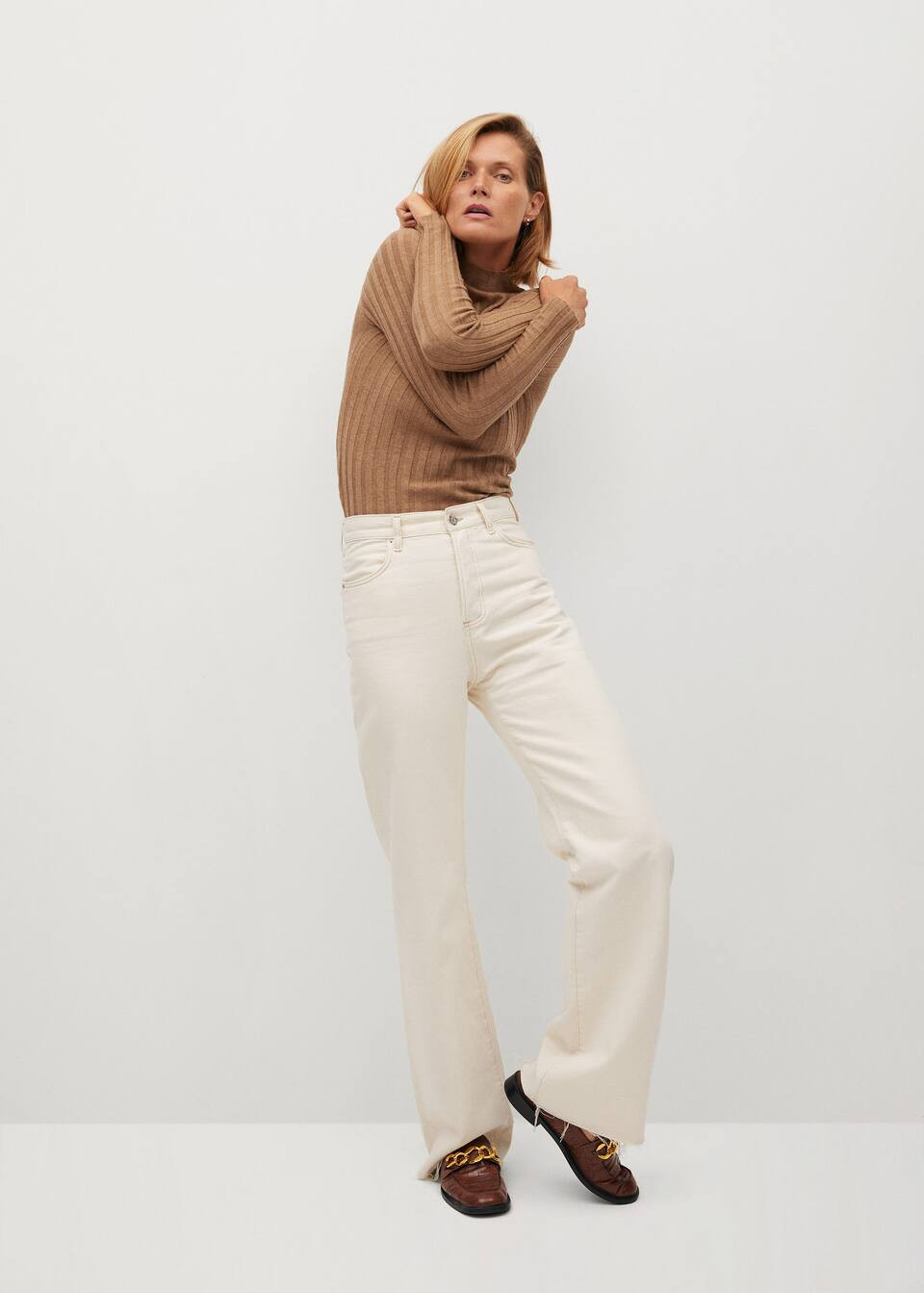 Ribbed fine-knit sweater | MANGO (US)