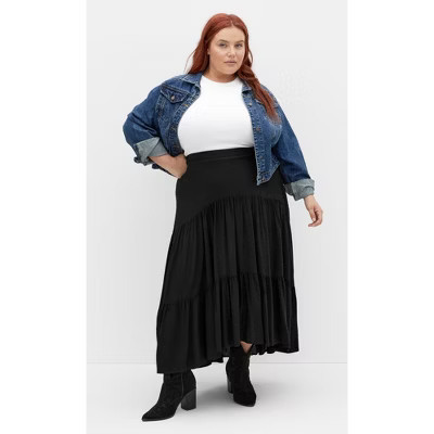 CITY CHIC | Women's Plus Size Misha Skirt - black - 12 Plus | Target