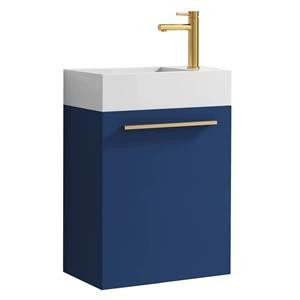 Colmar 18 Inch All Wood Bathroom Vanity with Acrylic Sink - Navy Blue | Cymax