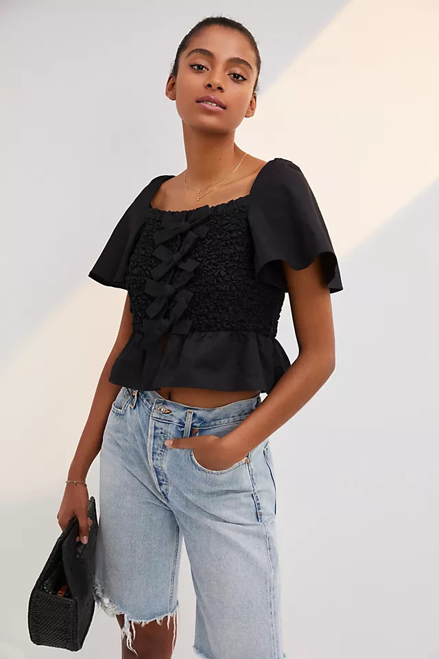 Smocked Bow-Tie Tank | Anthropologie (US)