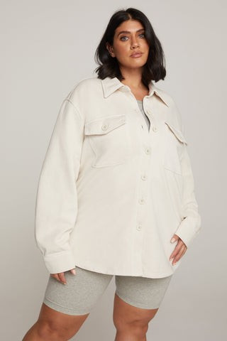 Fleece Shacket Bone001, Size 5/6 | Good American