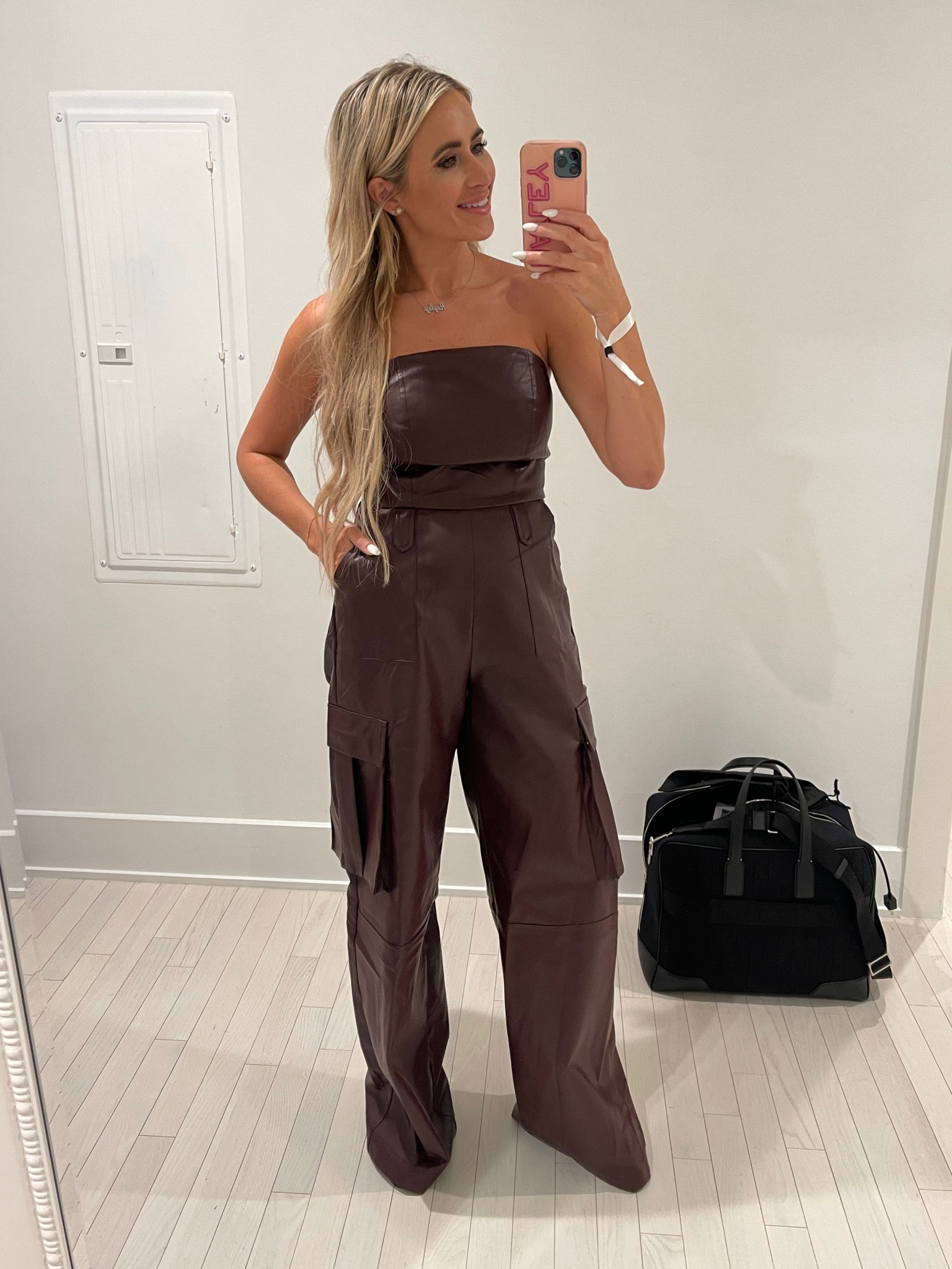 Another shot of this faux leather jumpsuit with a cargo pant that I wore to #NYFW 

Save 25% off with code Hayley25

#LTKNYFW #LTKFindsUnder100 #LTKTravel