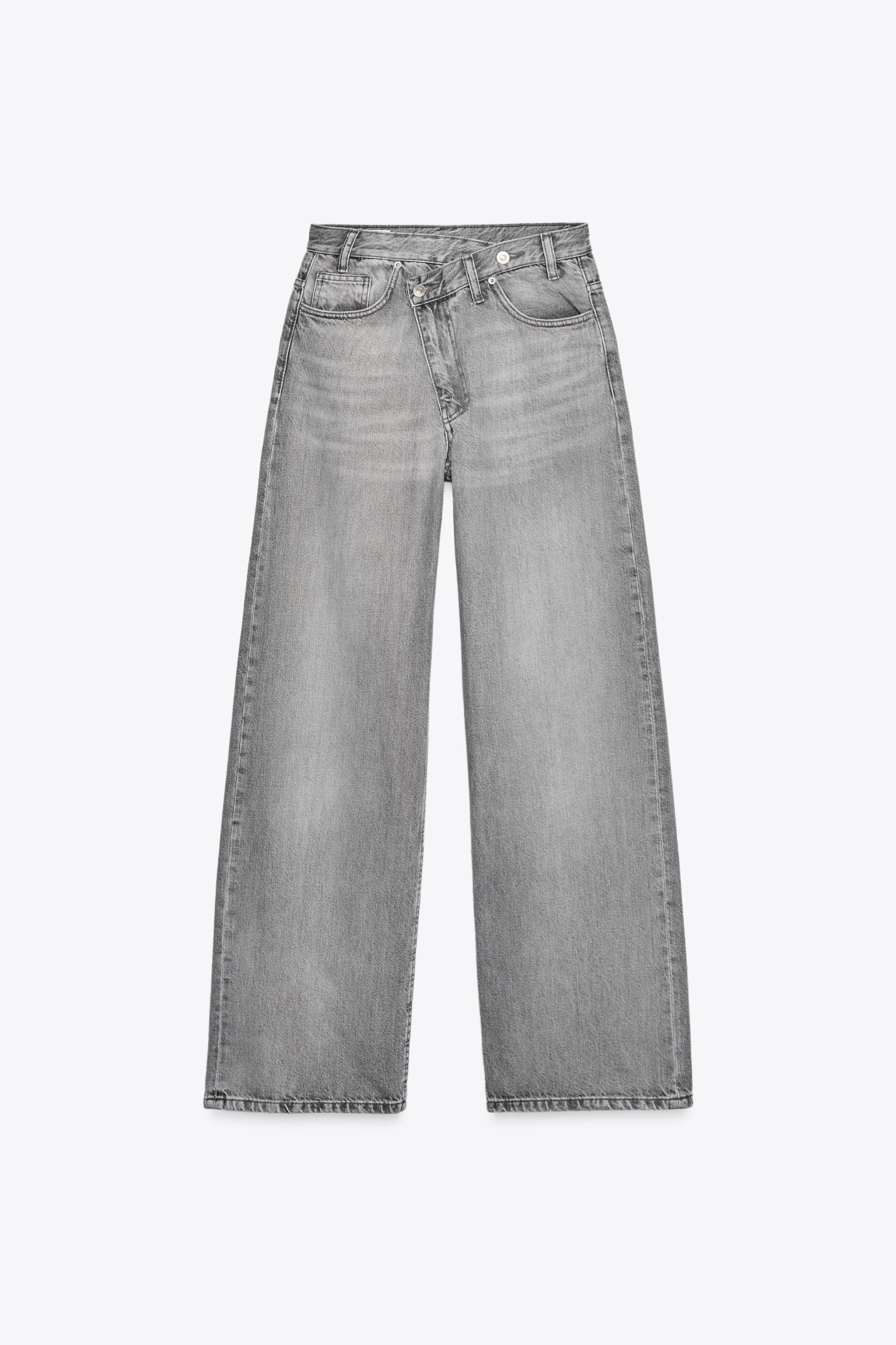 HIGH-WAIST TRF WIDE-LEG CROSSOVER WAIST JEANS | Zara US
