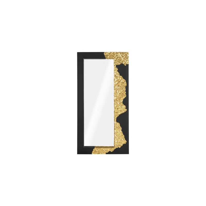 Mercury Mirror, Rectangle, Black, Gold Leaf | Wayfair North America