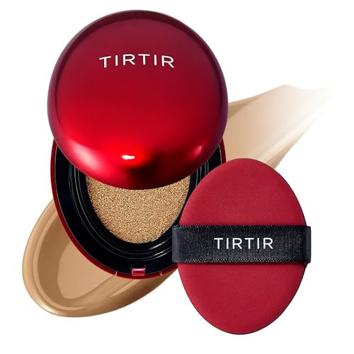 TIRTIR Mask Fit Red Cushion Foundation | Full coverage, Weightless, Skin fit, Satin Glow Finish, Korean Makeup BB Foundation, beauty, Tattoo cover up, Buildable (#34W Toffee, 0.63 Fl Oz) | Amazon (US)
