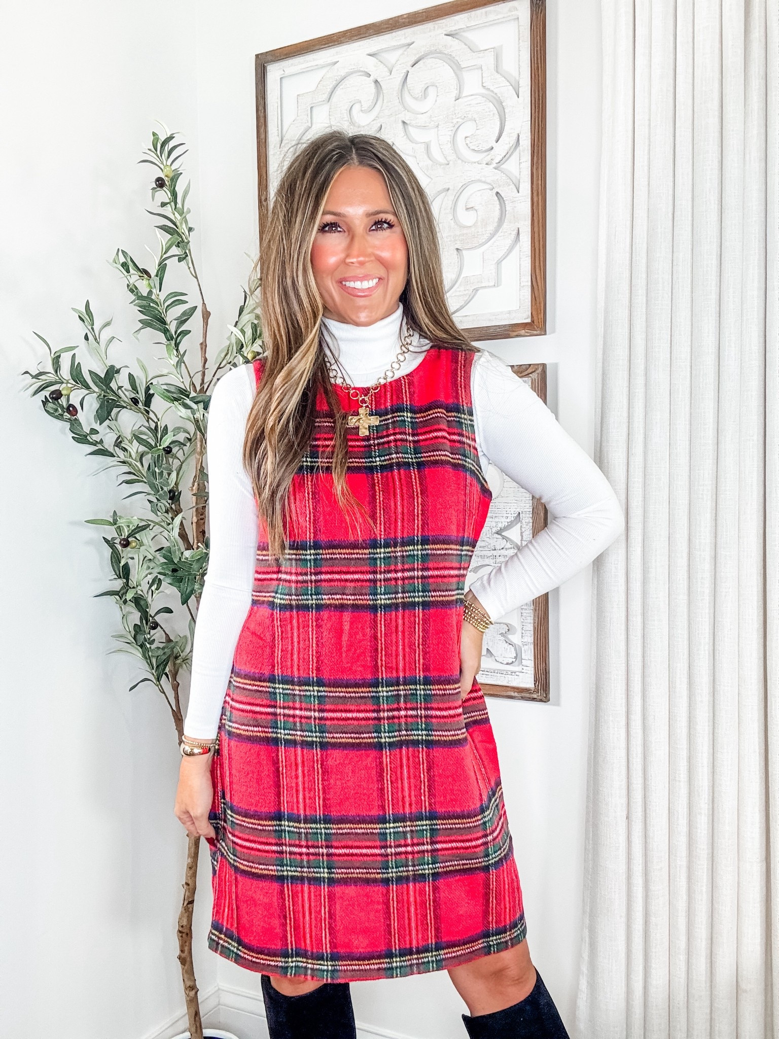 Cutest Christmas Outfit Ever 🎄✨ Plaid Perfection!

This red plaid mini dress gives major holiday main character energy! ❤️
The Ebifin Plaid Overall Mini Dress is the perfect mix of preppy and festive — adorable layered over a crisp white blouse or a fitted turtleneck. Whether it’s a Christmas party, school program, or a family photo moment, this dress is made for the season.

It’s comfy, flattering, and so easy to style — just add tights and boots for that cozy, classic Christmas look 🎁
Linked in my TikTok Shop — because you can never go wrong with holiday plaid! 💕

	1.	Christmas plaid mini dress
	2.	Holiday outfit idea women
	3.	Preppy red plaid dress

#ChristmasOutfitIdeas #HolidayStyle #PreppyPlaid



#LTKStyleTip #LTKHoliday #LTKSeasonal