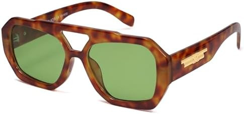 SOJOS Trendy Aviator Sunglasses for Womens Mens Polarized,Hexagonal Square Double Bridge Designer... | Amazon (US)