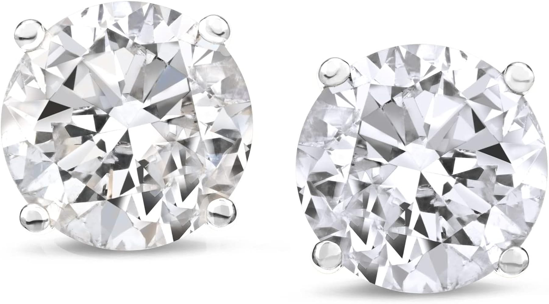 IGI CERTIFIED 1 to 16 Carat LAB GROWN Solitaire Diamond Stud Earrings Round Cut 4 Prong Screw Bac... | Amazon (US)