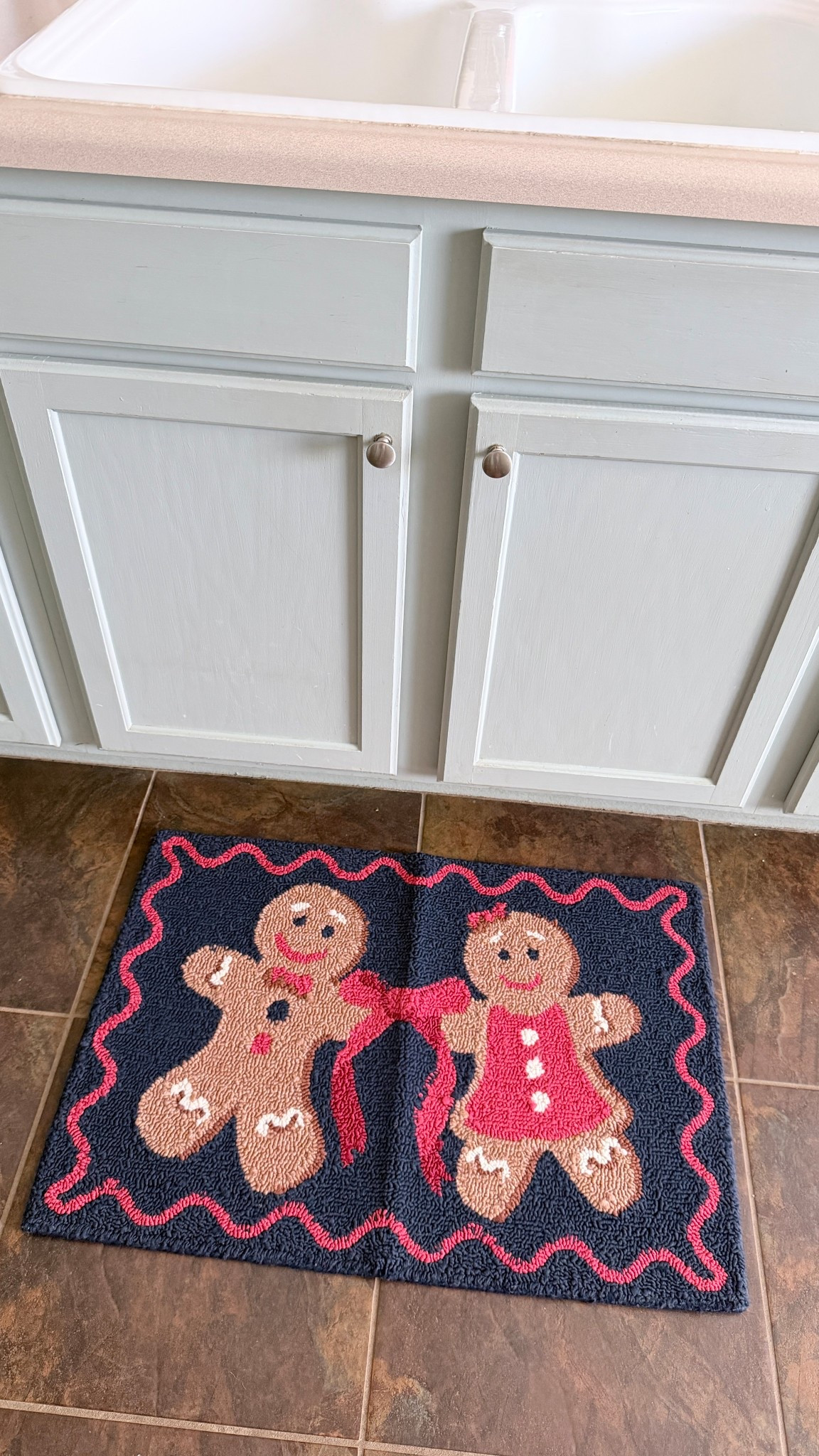 Sweeten up your holiday kitchen with the cutest gingerbread rug! 🍪❤️ 

This little duo adds the perfect festive touch to my gingerbread-themed decor. Cozy, cheerful, and so budget-friendly, truly the perfect holiday kitchen accent! ✨🎄 #gingerbreadkitchen #holidaydecor

#LTKHome #LTKSeasonal #LTKHoliday