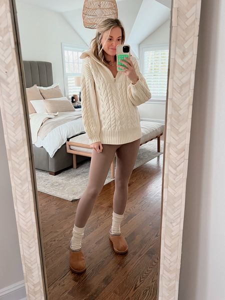 Cozy outfit is bump friendly! 
-size small cable knit pullover (runs oversized)
-small leggings 


#LTKbump #LTKSeasonal