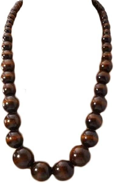 COLORFUL BLING Ethnic Natural Wood Beads Necklace for Men Women Africa Wooden Chain Chunky Strand... | Amazon (US)