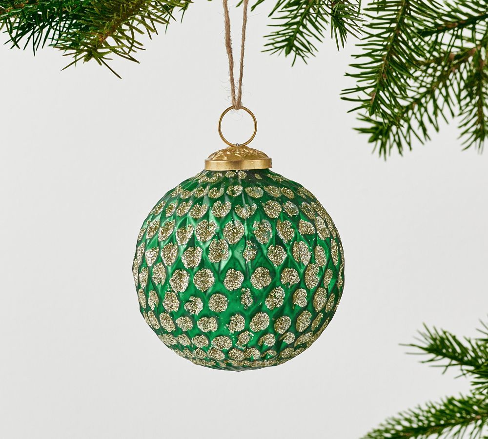 Glitter Embossed Sphere Ornament | Pottery Barn (US)