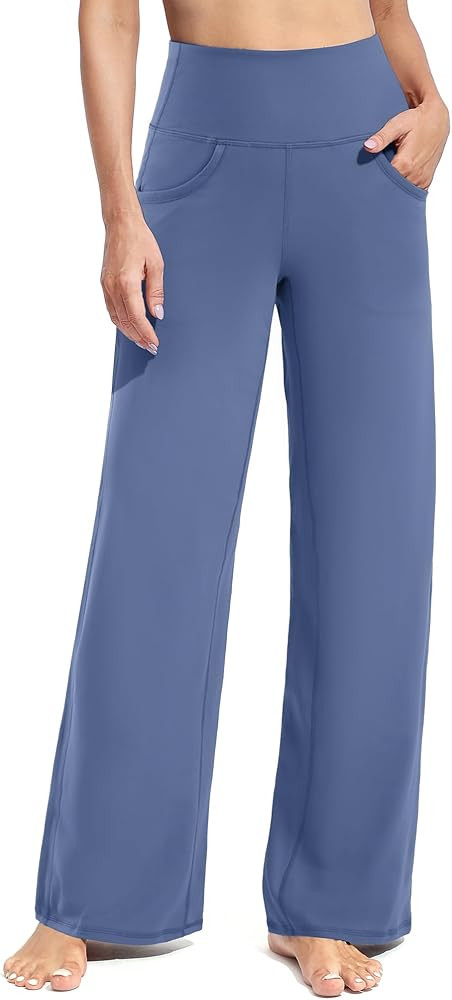 Promover Wide Leg Pants Woman Yoga Pants with Pockets Stretch Loose Casual Lounge Sweatpants Peti... | Amazon (US)
