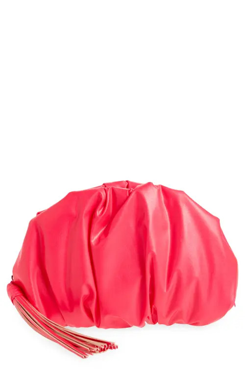 Rebecca Minkoff Ruched Faux Leather Clutch in Hot Pink at Nordstrom | Nordstrom