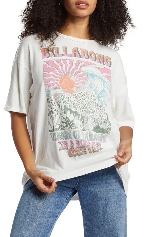 Billabong Vision of Paradise Graphic Cotton T-Shirt in Salt Crystal at Nordstrom, Size Small | Nordstrom