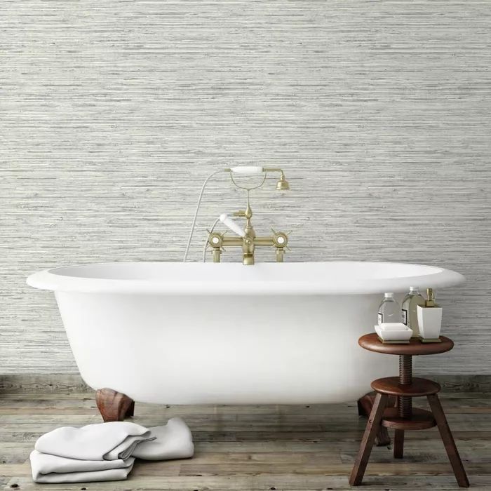 RoomMates Grasscloth Peel & Stick Wallpaper Gray | Target