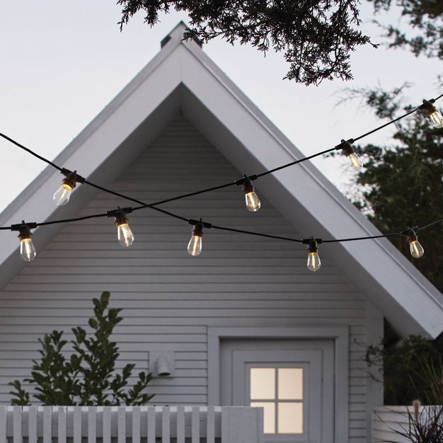 10ct LED Outdoor Non- Drop String Lights Black - Smith & Hawken™ | Target