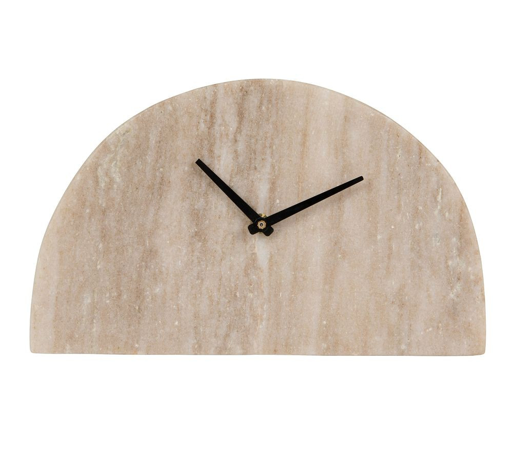 Decorative Half Moon Marble Mantel Clock | Pottery Barn (US)
