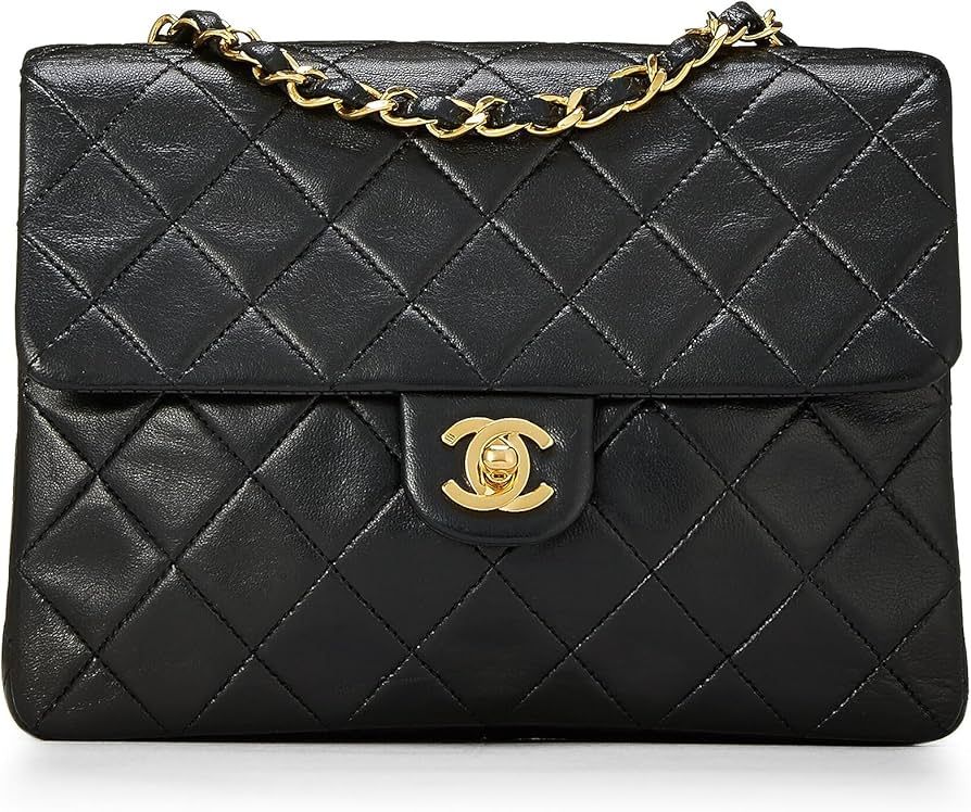 Amazon.com: Chanel, Pre-Loved Black Quilted Lambskin Square Flap Bag, Black : Luxury Stores | Amazon (US)