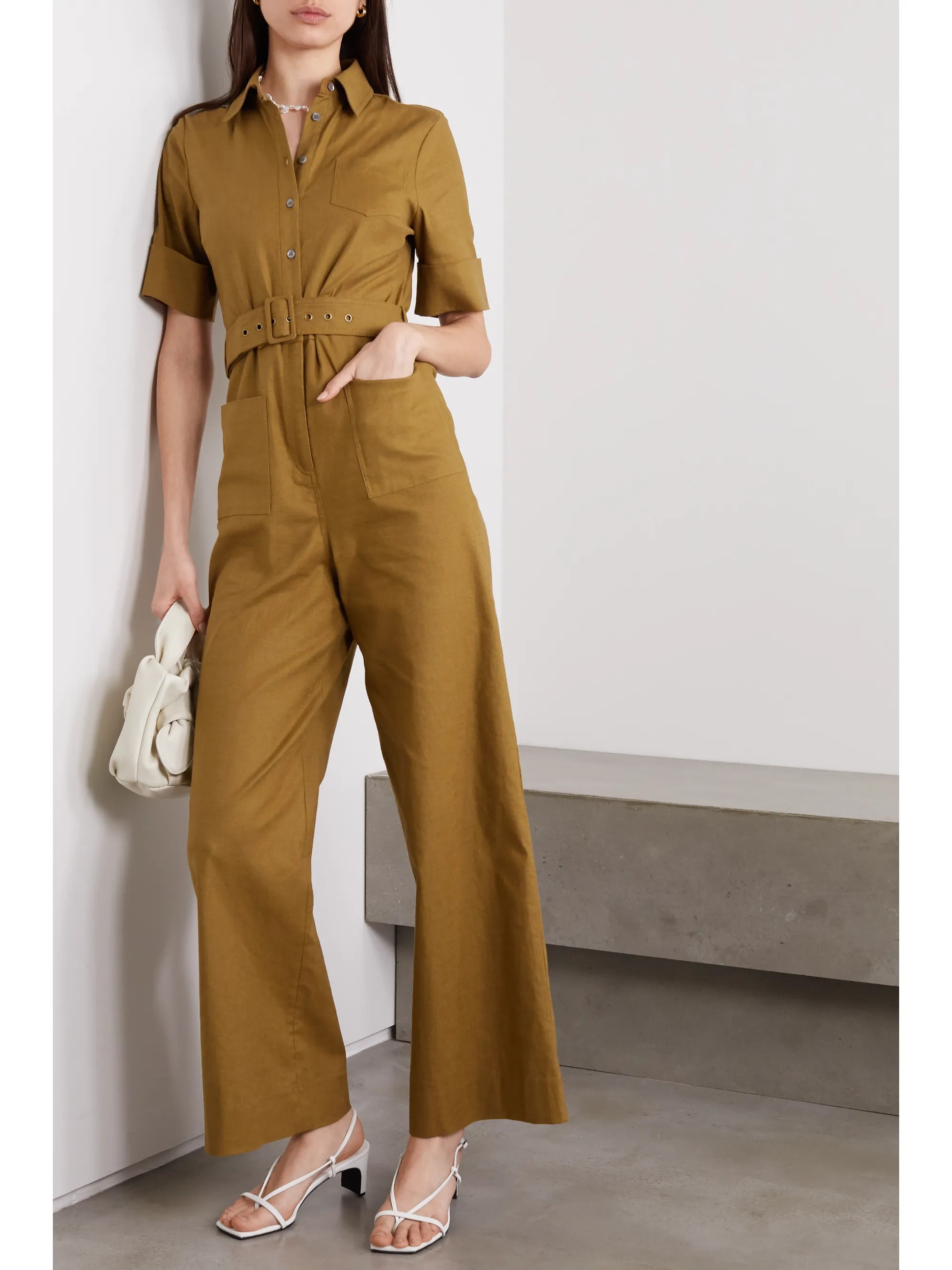 Zavey belted linen-blend jumpsuit | NET-A-PORTER (UK & EU)