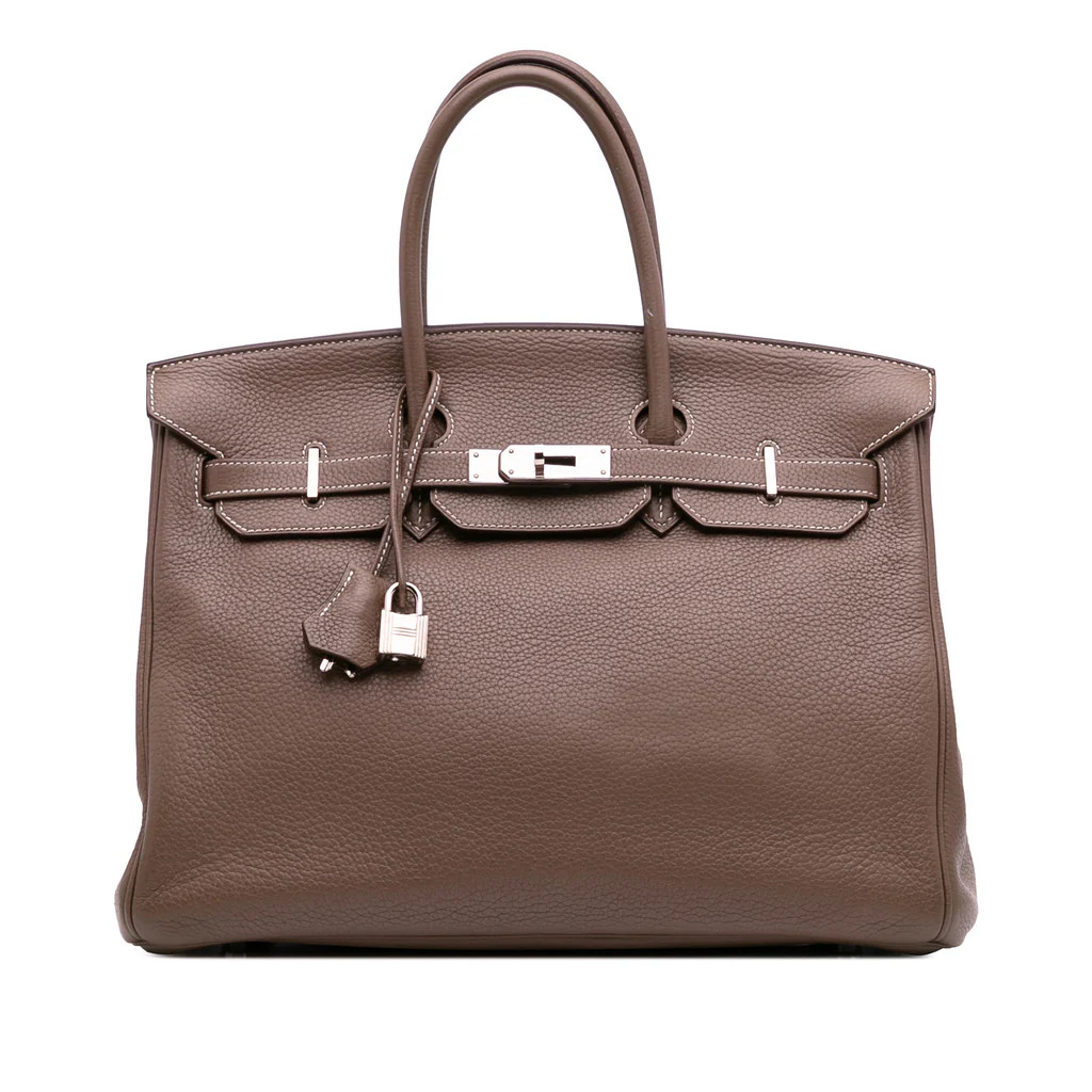Birkin Handbag Grey Clemence with Palladium Hardware 35 | Rebag
