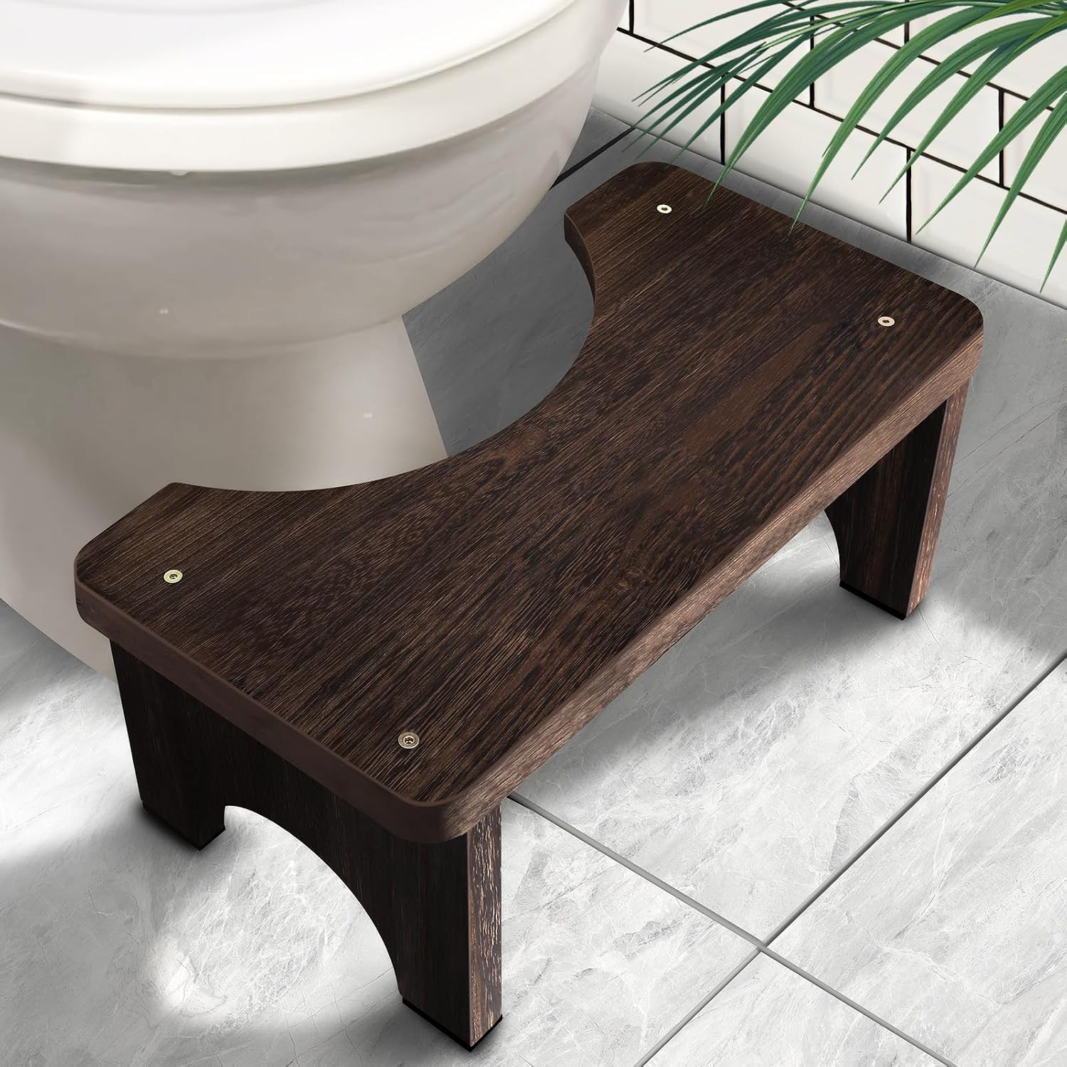 Wood Toilet Stool Squat Adult, Poop Stool for Bathroom Adults, Portable Toilet Potty Stools for Adults, 7 Inch Height | Amazon (US)
