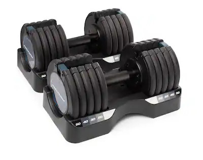 ProForm - 50 lb Select-A-Weight Dumbbell Set - Black | Best Buy U.S.