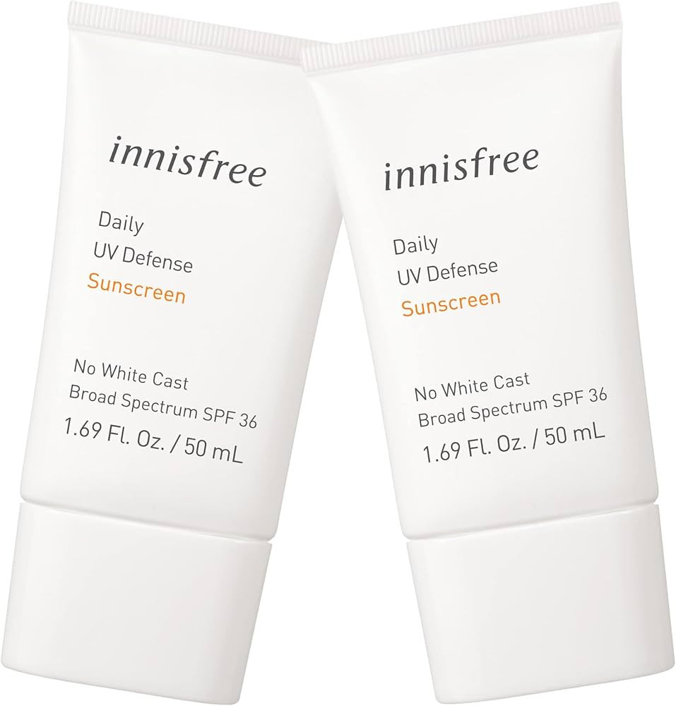 innisfree Daily UV Defense Broad Spectrum SPF 36 Sunscreen: Non greasy, No White Cast, Hydrating ... | Amazon (US)
