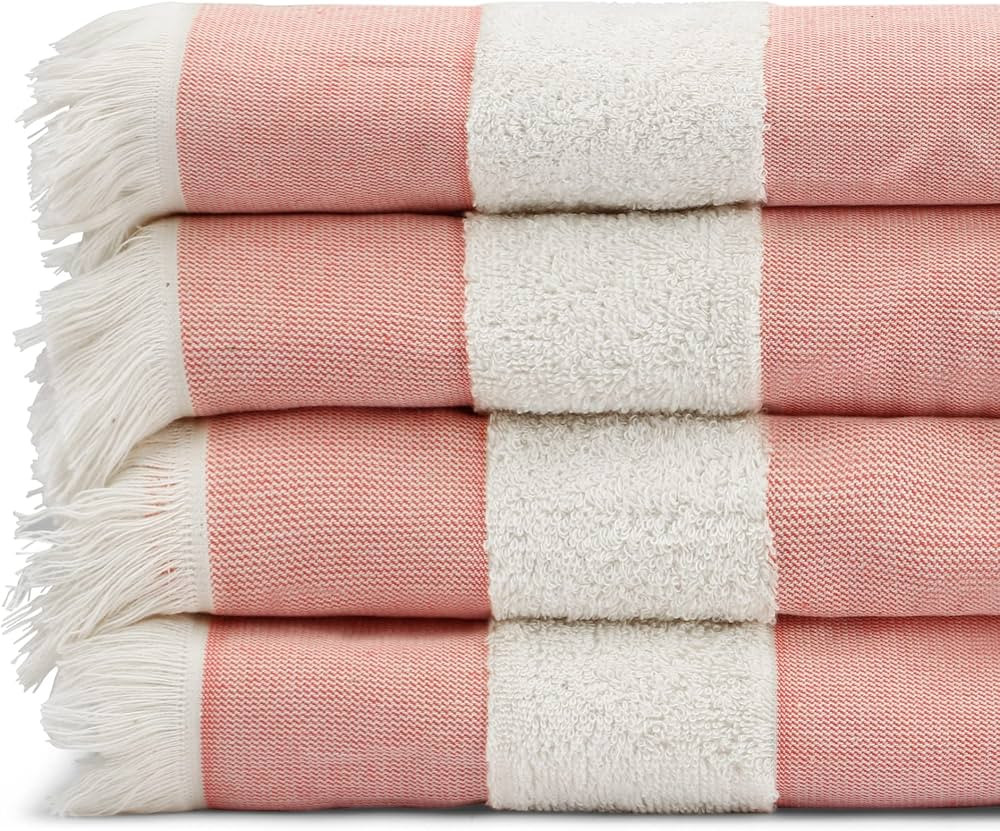Black & White Brands Set of 4 Turkish Beach/Pool Towels. 100% Organic Turkish Cotton, Stylish and... | Amazon (US)