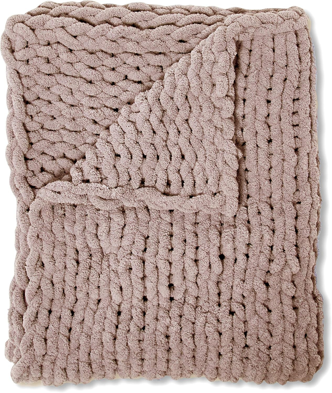 STERLING~LETTER Chunky Knit Throw Blanket - 40" x 48" - Handwoven - Gorgeous Braided - Breathable... | Amazon (US)
