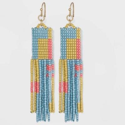 Striped Beaded Drop Earrings - Universal Thread™ | Target