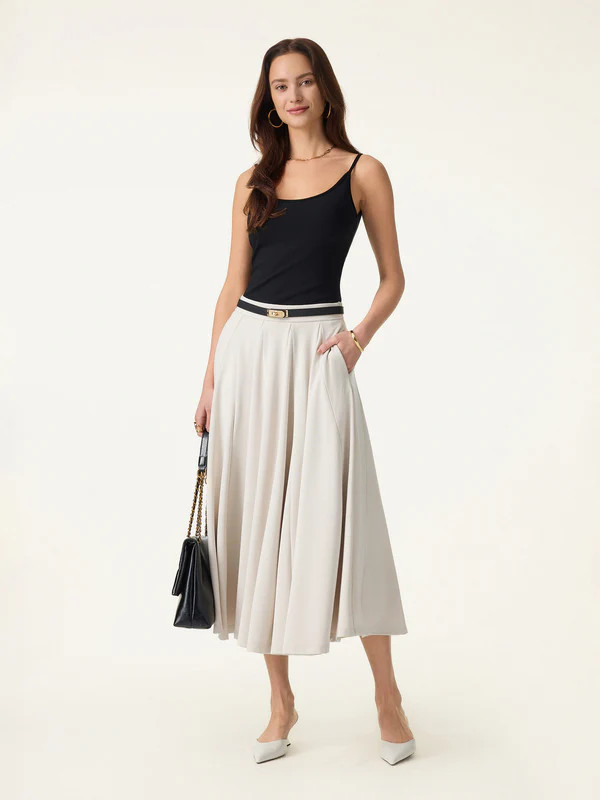 Lyocell Blend Volume Skirt with Pockets | OGLmove