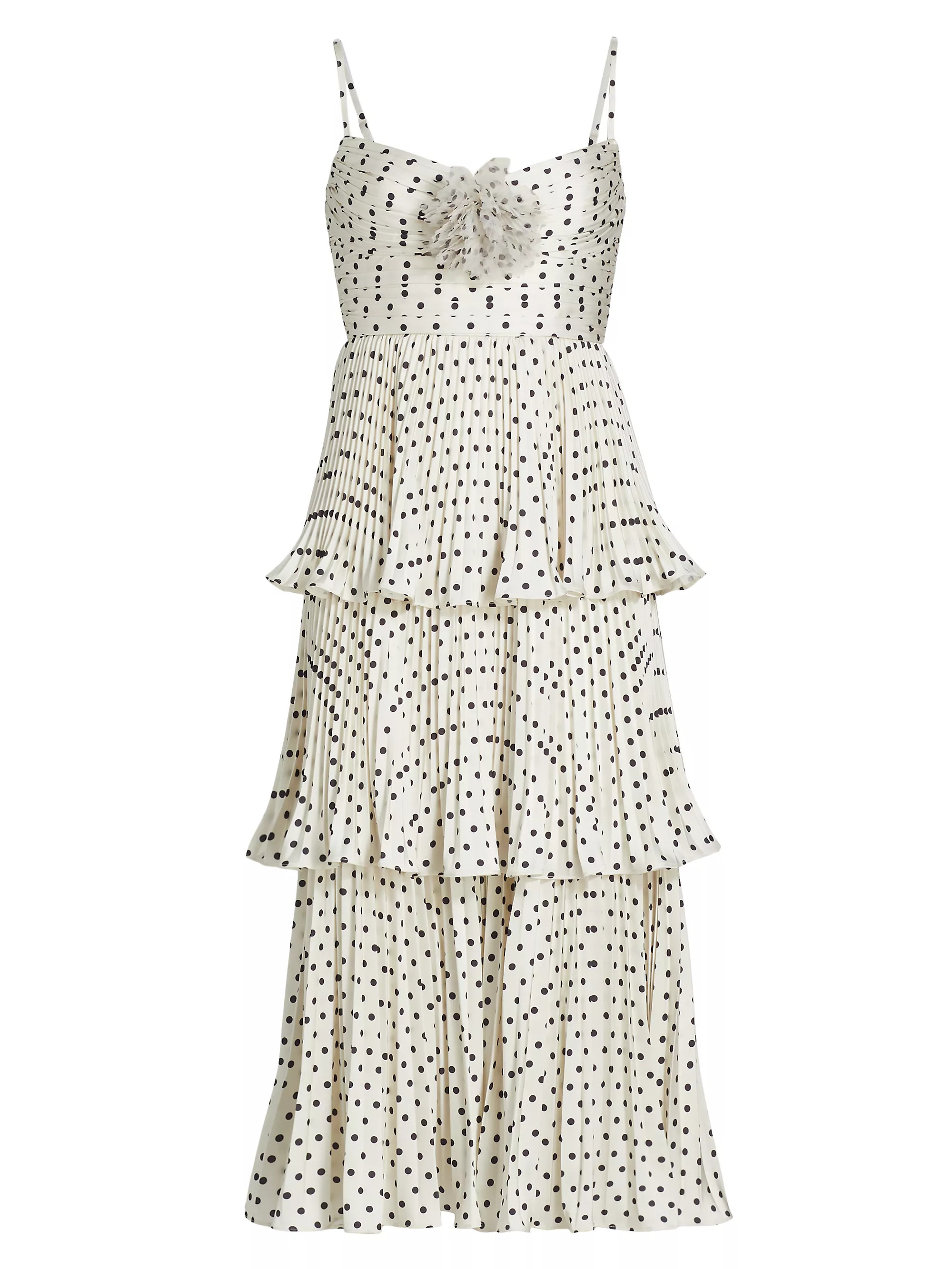 Polka Dot Tiered Midi-Dress | Saks Fifth Avenue
