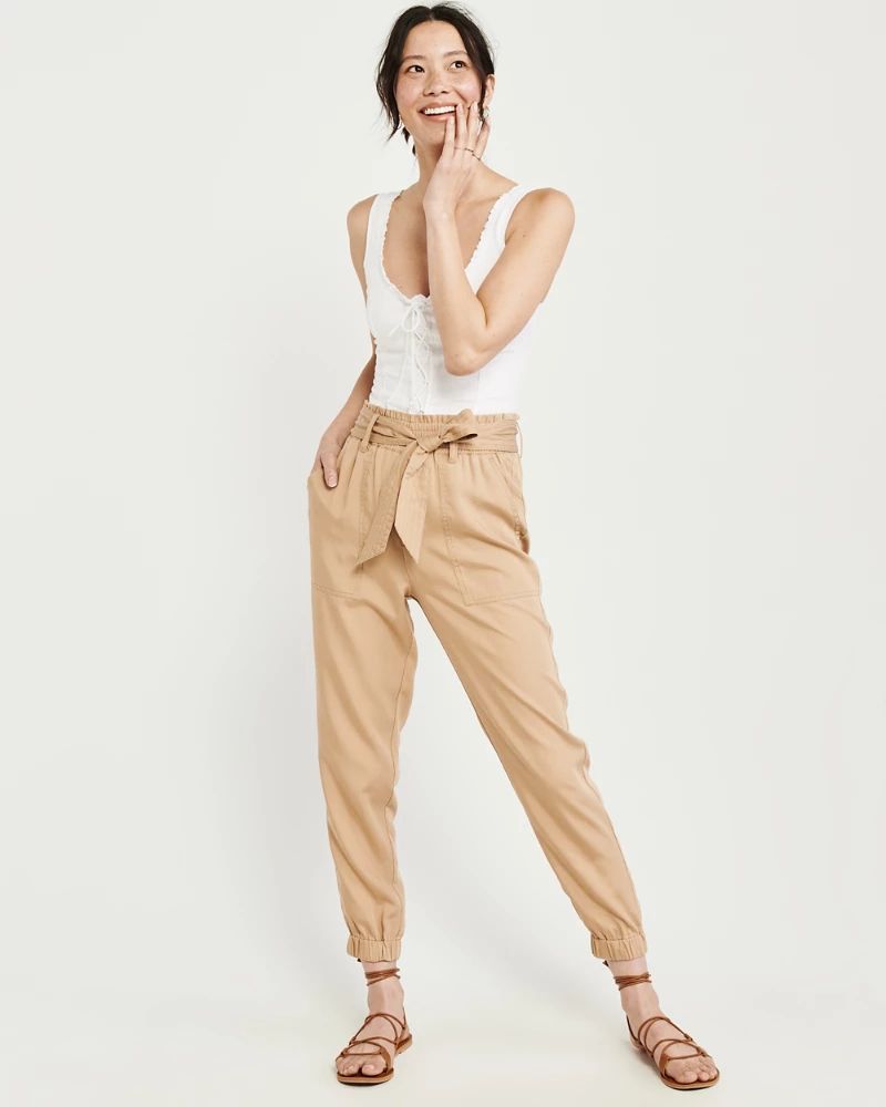 Belted Drapey Joggers | Abercrombie & Fitch US & UK