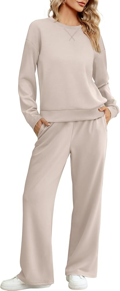 Jescakoo Womens 2 Piece Sweatsuit Outfit 2024 Long Sleeve Pullover Lounge Set Fall Gym Tracksuit | Amazon (CA)