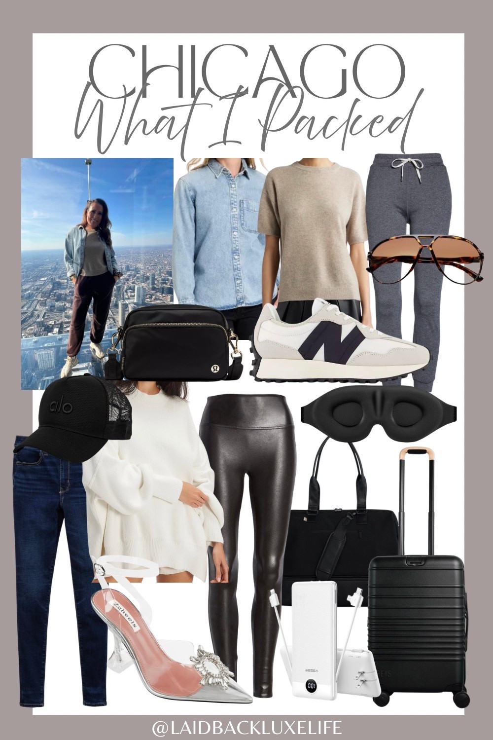 What I packed for Chicago for winter break. Travel must haves, dinner OOTN, casual outfit, best luggage, weekender bag, crossbody bag, neutral sneakers #LaidbackLuxeLife

Tops: Small
Joggers: Small Long
Leggings: M
Jeans: 8 Long
Sneakers: Run TTS
Heels: Size up half to full size

Hey Beautiful! Feel free to comment on this post if you have any questions! 🫶🏽

Follow me for more fashion finds, beauty faves, lifestyle, home decor, sales and more! So glad you’re here!! XO, Karma

#LTKOver40 #LTKTravel #LTKootd