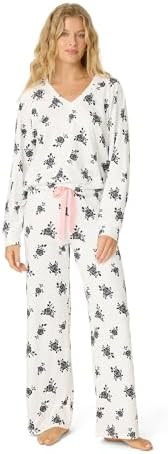 PJ Salvage Women's [Amazon Exclusive] Cloud Jersey Open-Bottom Pajama 2-Piece Pj Set | Amazon (US)