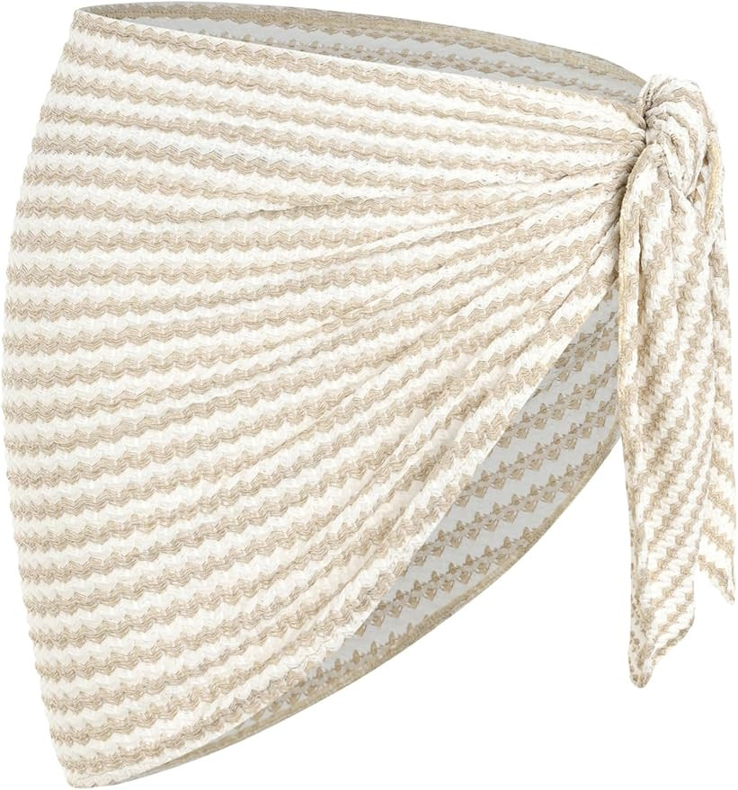 ZAFUL Sarong Coverups for Women Beach Vacation Fishnet See Thru Tie Side Bathing Suit Cover Up Mi... | Amazon (US)