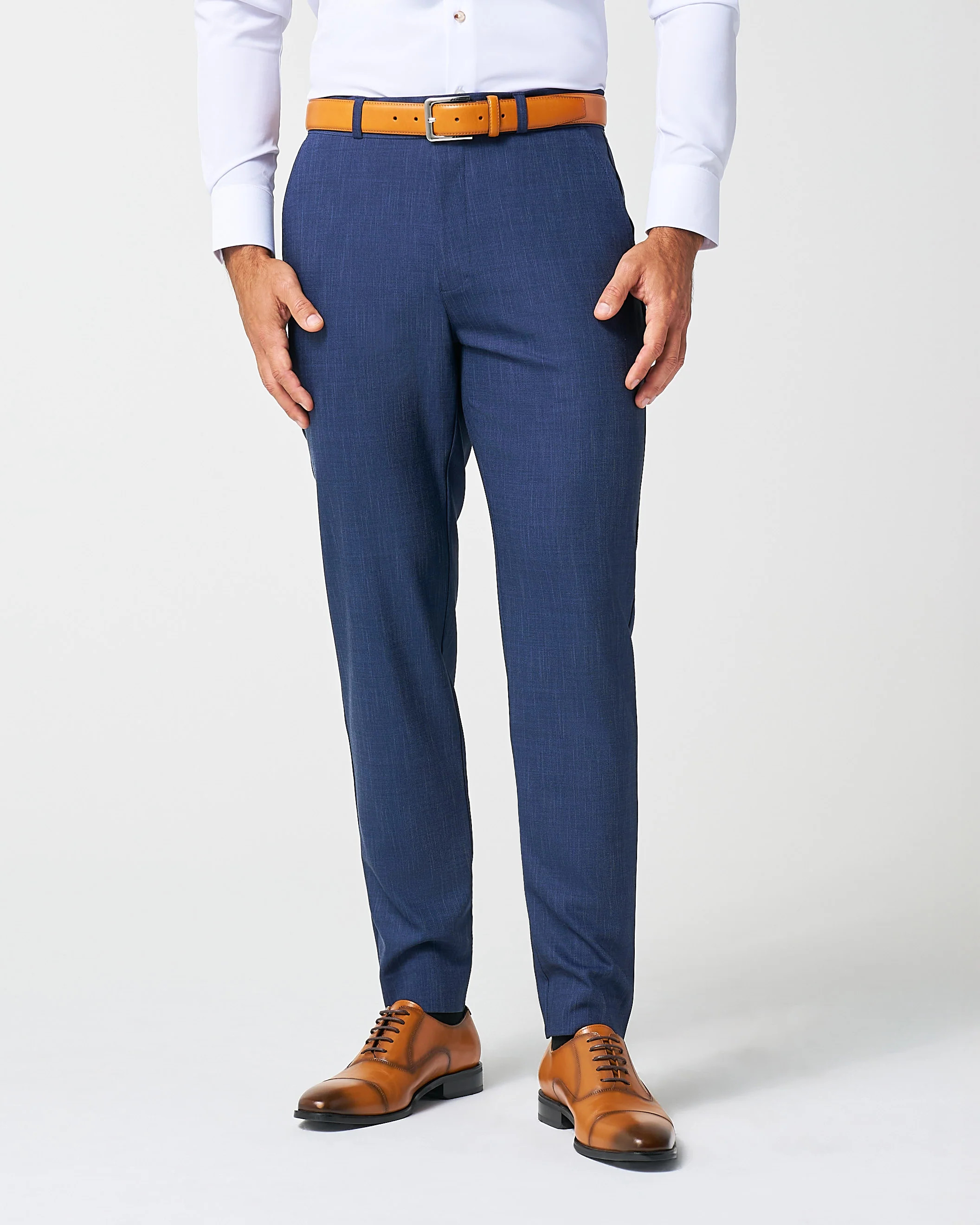 Athletic Fit Stretch Suit Pants - Heathered Navy | State and Liberty (US)
