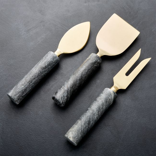 Hayes Marble Cheese Tools, Set of 3 | Crate & Barrel