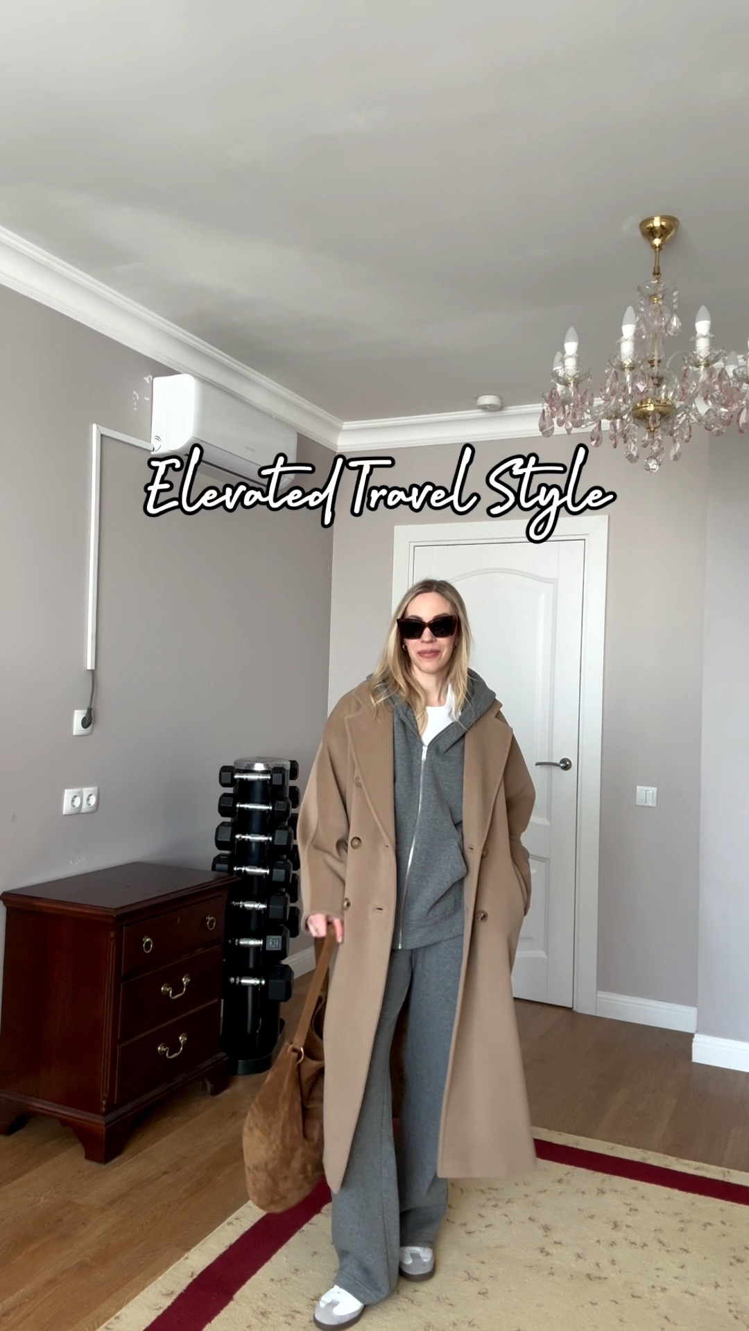 Travel style, airport outfit, camel coat with sweatsuit, gray hoodie sweat set, Adidas Samba sneakers 

#LTKTravel #LTKActive #LTKOver40