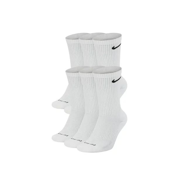 Nike Everyday Plus Cushion Crew White/Black Socks - 6 Pair Pack SX6897-100 | Walmart (US)