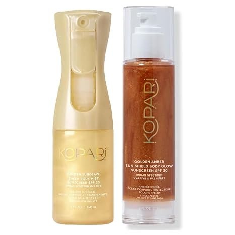 Kopari Golden Sunglaze Sheer Body Mist Sunscreen SPF 50 & Sun Shield Body Glow Broad Spectrum SPF... | Amazon (US)
