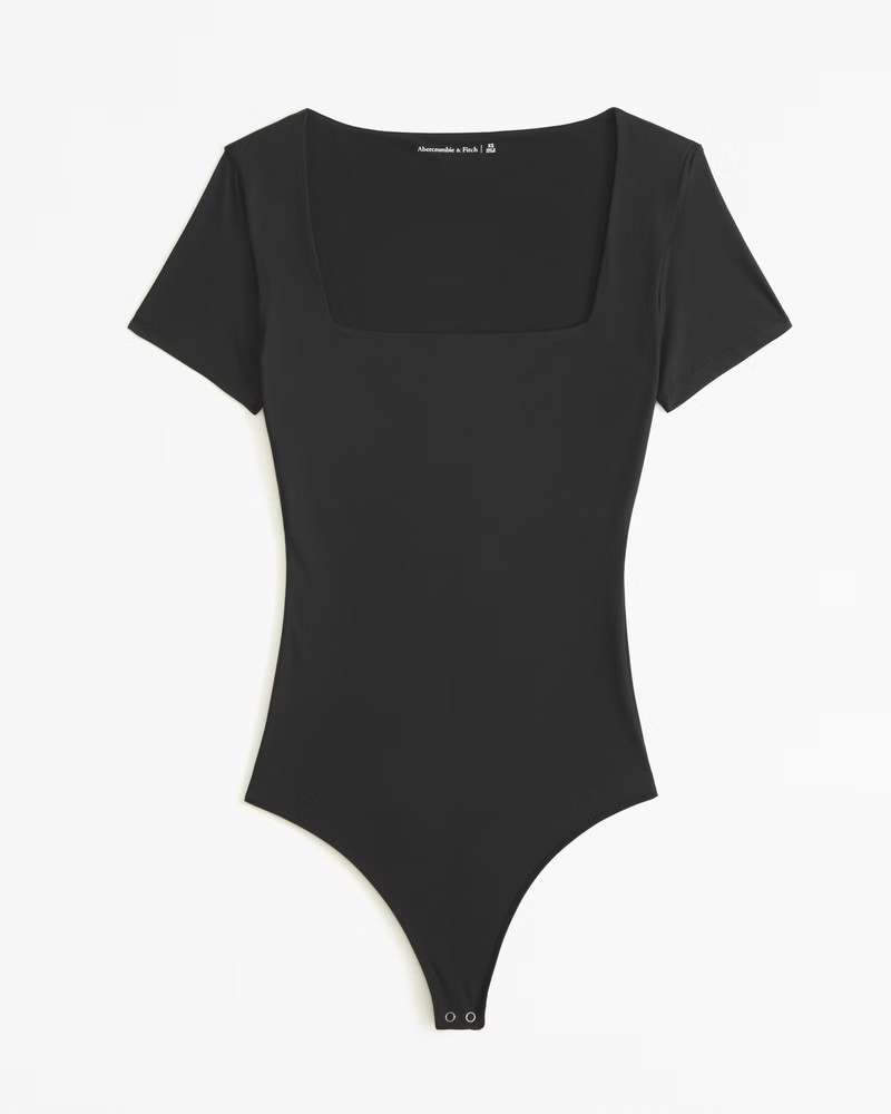 Soft Matte Seamless Short-Sleeve Squareneck Bodysuit | Abercrombie & Fitch (US)