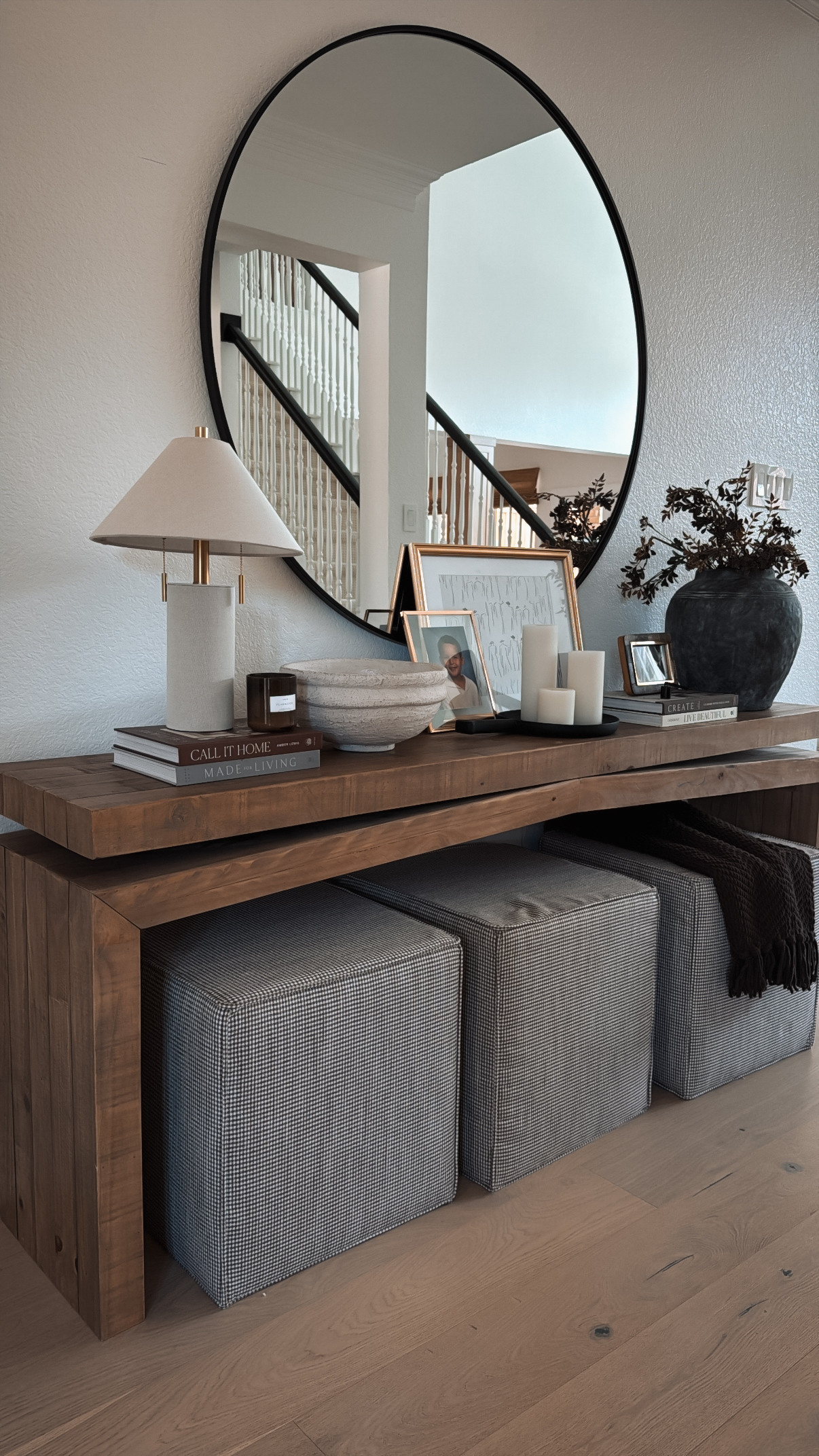 Entryway console styling inspo - I found a handful of these pieces locally so linked up similar options to recreate this look! 

 #LTKHome #LTKFindsUnder50 #LTKFindsUnder100
