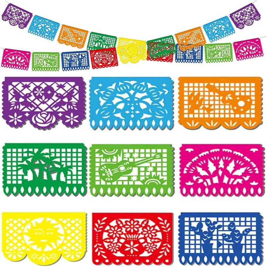 DomeStar Mexican Party Banner, 18 Feet Plastic Fiesta Banner Cinco de Mayo Dia De Los Muertos Dec... | Amazon (US)