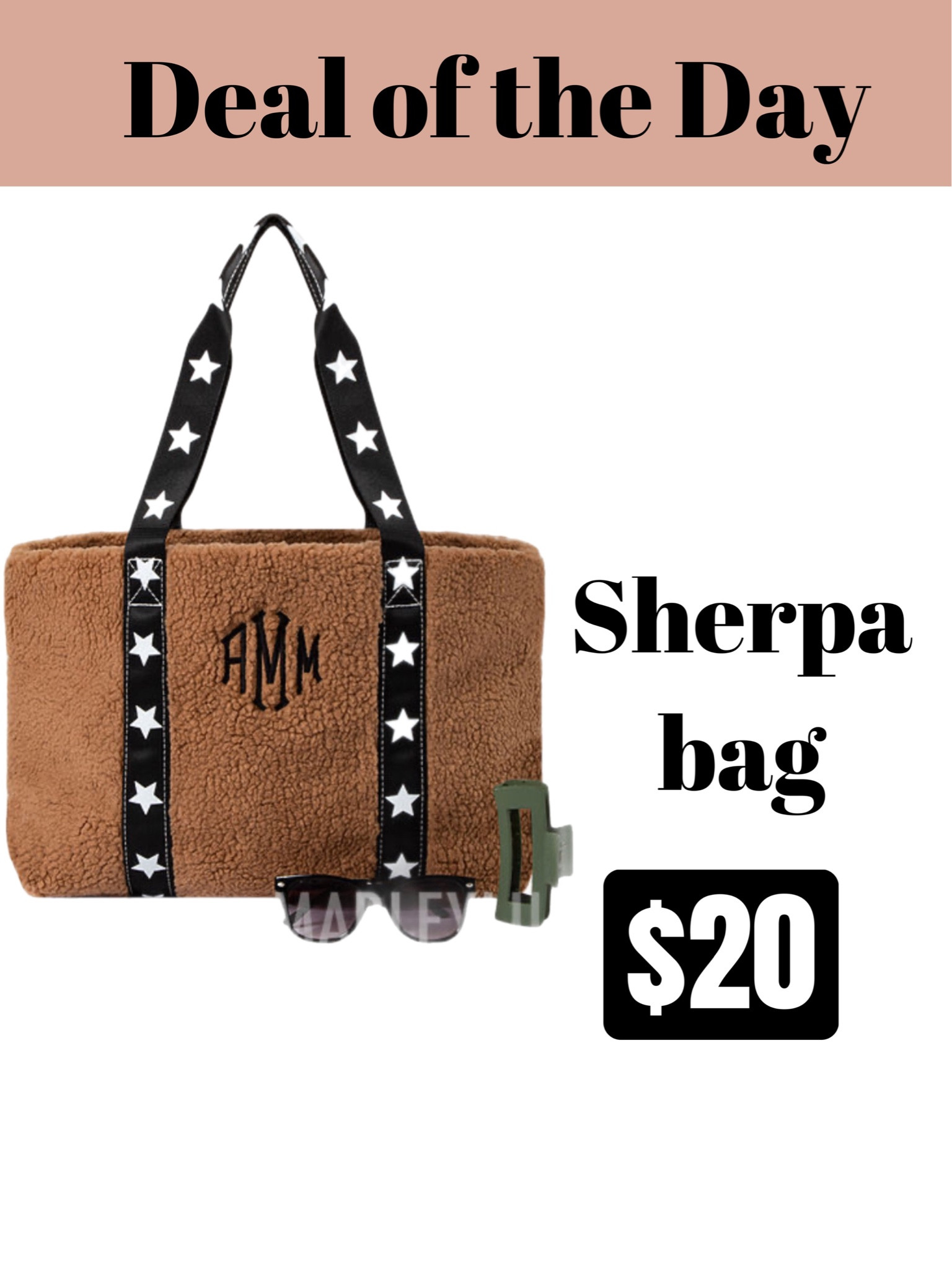 Monogrammed Sherpa bag for only $20!! 

#LTKHoliday #LTKCyberweek #LTKitbag
